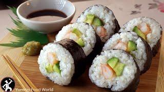 How to make SUSHI at home? Simple and Easy SUSHI recipe for beginners | Yummy Food World