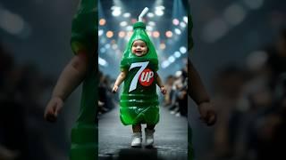 Drink-Themed Baby Fashion Show!! #shorts #babyshorts #fashionshow #runwaystyle #ai #monsterenergy