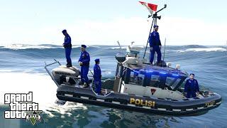 Patroli Polairud Kejar Kejaran Dengan Maling Ikan Di Laut! GTA 5 Mod Polisi Indonesia