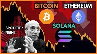 BITCOIN & CRYPTO DUMP  Bitcoin Spot ETF erst 2024⁉️ Solana Analyse, Prognose und Trade Idee 