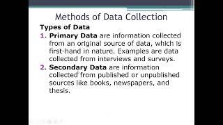 Data Collection and Presentation & Measures of Central Tendency