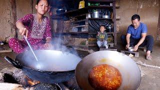 Hot spicy noodles by Rita Rojan Rai in the village farm house || life in rural Nepal @Ritarojan