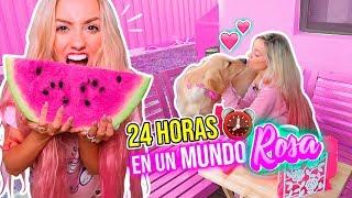 24 HORAS COMIENDO Y VIVIENDO EN UN MUNDO ROSA!  | Katie Angel