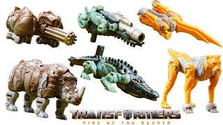 Transformers Rise of the Beasts Toys Battle Masters! Rhinox, Skullcruncher, and Cheetor!