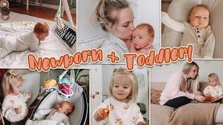 *REALISTIC* Day in my life with a newborn and toddler! :)