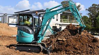 Kobelco SK30SR-7 and SK35SR-7 mini excavator walk-around