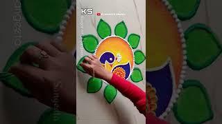 Peacock Rangoli by Sangeeta  #shorts #viral #shortvideo #easy #simple #short #goviral #video