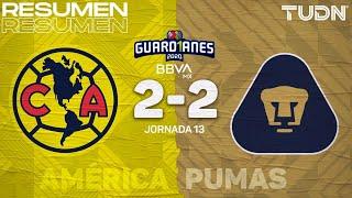 Resumen y goles | América 2-2 Pumas | Guard1anes 2020 Liga BBVA MX - J13 | TUDN