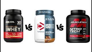 Optimum vs Dymatize vs MuscleTech #wheyprotein  #bestwheyprotein #supplements #wheyproteinreview