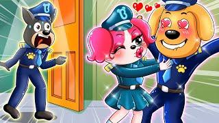 Papillon is flirting with Labrador?!  - Sheriff Labrador Animation