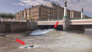 Massive 15ft Tide Swing Creates Wave INSIDE of City