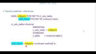 Video 13: ABAP For ALL - OO ALV with Factory Method with options