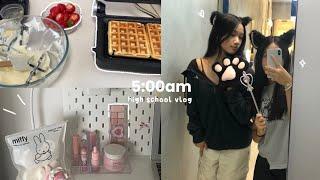 waking up at 5AM high school vlog: school morning routine, australian student diaries , etc.
