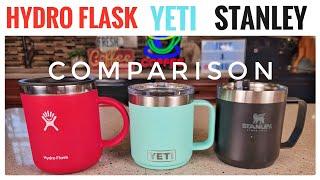 YETI vs Stanley vs Hydro Flask Coffee Mug Comparison     I LOVE THE YETI Mag Slide Lid!