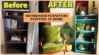 DIY LIVING ROOM CORNER MAKEOVER | DISTRESSED FURNITURE PAINTING | OLD FURNITURE MAKEOVER