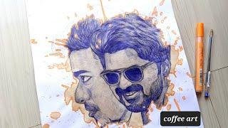 Happy new year to all ️ thalapathy coffee spill art #shorts