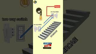 Staircase wiring  two way switch wiring connection  #electronic #shorts