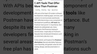 5 Best API tools that offer more than Postman | Alternate API Tools | #api #postman #developer