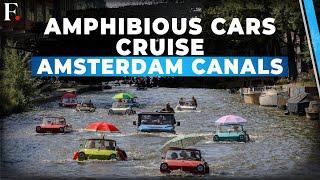 Amphibious cars cruise Amsterdam's Canals before Emissions ban