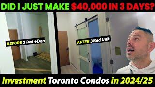 $40,000 in 3 DAYS! 2024/25 Toronto Condo Market: Convert 2Bed into 3Bed | Boost Rent & Value Fast