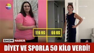 Diyet ve sporla 50 kilo verdi!