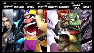 Sephiroth VS Dark Samus VS Wario VS Bowser VS Mewtwo VS Ganondorf VS King K. Rool VS Ridley Ultimate