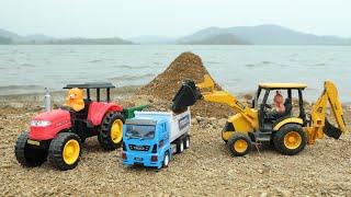 JCB Fully Loading River Sand Mahindra YUVO Tractor | King Truck | CS kids Toy