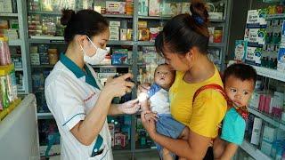 Single Mom Take two children to the doctor, Harvest Sugarcane goes to the market sell | Lý Thị Ngoan