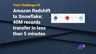 Tech Challenge #3 - Amazon Redshift to Snowflake: 40M records transfer in less than 5 minutes