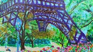 Amelie Movie Inspired Eiffel Tower ACRYLIC ART! - Time Lapse