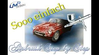 Sooo einfach Airbrush mit Schablone AS-339 Tutorial ( Deutsch )