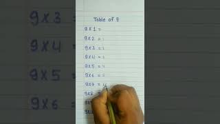 Table of 9 in easy way #table #math