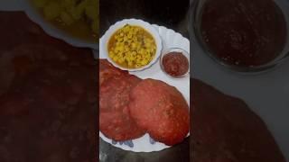 # puri with but dal# cooking # shortvideo # youtubeshort beetroot puri# beetroot # recipe