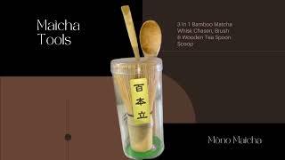 3IN1 Chasen Matcha Whisk & Chashaku Scoop Set - Mõno Matcha