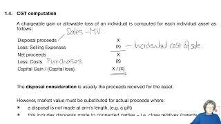 Chapter 11 Capital Gains Tax – Individuals  (part 1) -  ACCA TX-UK Taxation (FA 2023)