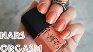 NARS ORGASM nail polish application and swatch