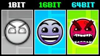 New Custom Geometry Dash Faces but every time with more bits