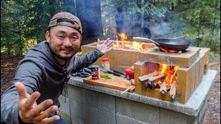 OUTDOOR KITCHEN BUILD Part 2 + Foraging with Dog