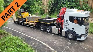 Rail Bridge replacement, RC excavator Case CX85RR, Scania 6x4 Truck, Part 2