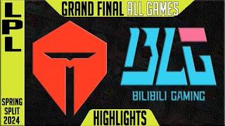 TES vs BLG Highlights ALL GAMES Playoffs GRAND FINAL LPL Spring 2024 TOP Esports vs Bilibili Gaming