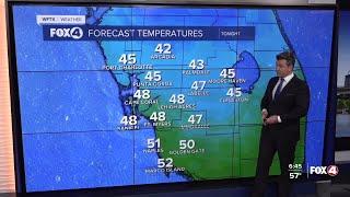 A cold front will bring a cold snap to Southwest Florida