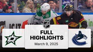 NHL Highlights | Stars vs. Canucks | March 09, 2025