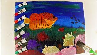 cute fish with The ocean of the sea and drawing for kids,taddlers/babe pozzle sho