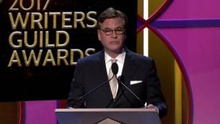 Jeff Daniels presents the Writers Guild TV Laurel Award for TV Writing to Aaron Sorkin