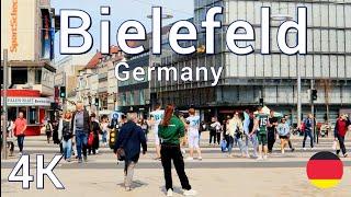 Walking tour in Bielefeld in Germany a beautiful city very busy 4k (️2023)