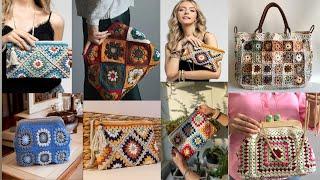 Crochet granny square bag ideas| Granny square purses  tote bags ️ and clutch bag  patterns