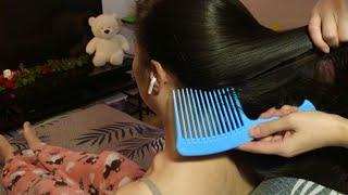 ASMR Hair Brushing + NAPE COMBING w. LOTS OF UNDER AND UPWARDS BRUSHING!! ‍️