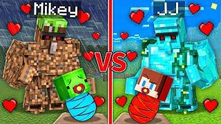 Mikey DIRT vs JJ DIAMOND GOLEM Adopt Battle in Minecraft Challenge ?! - Maizen JJ Mikey !