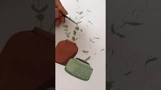 Easy painting plants/Painting ideas/How to paint #Shorts