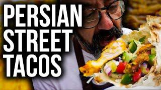 Persian Style Street Tacos (Joojeh Kabob, Chenjeh, Shirazi, Saffron Aioli)